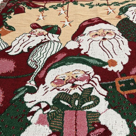 Beacon Christmas Santa Claus Tapestry Throw Blanket ~62x54" Made in USA - Picture 11 of 14